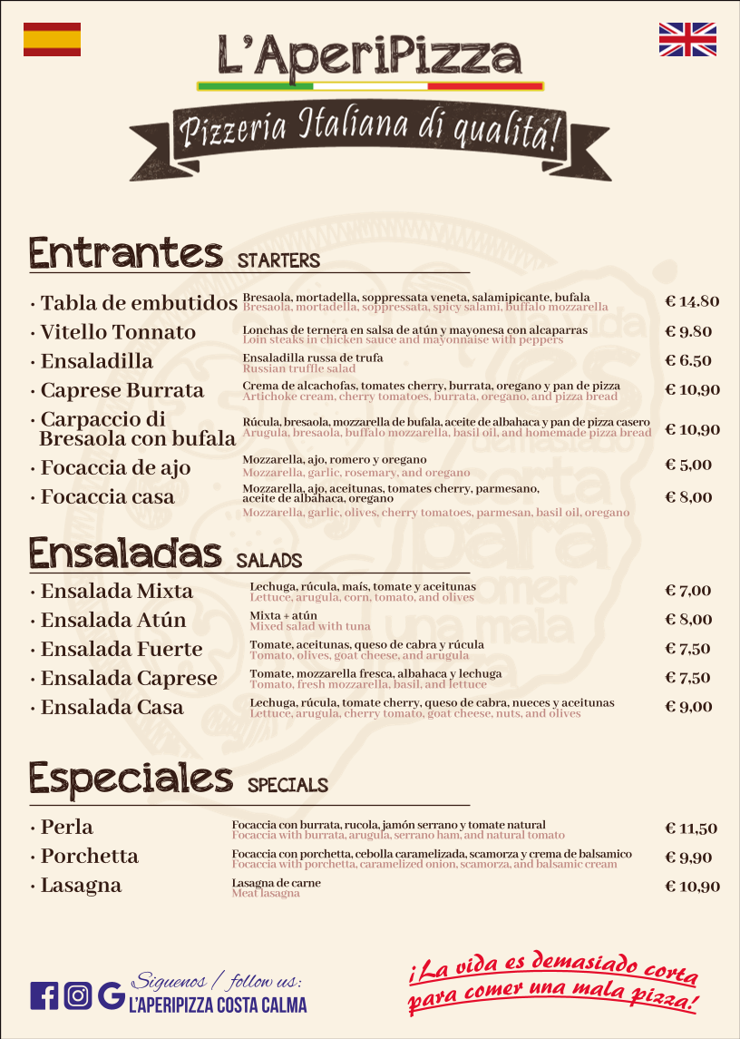 Menu L'aperipizza Costa Calma-5