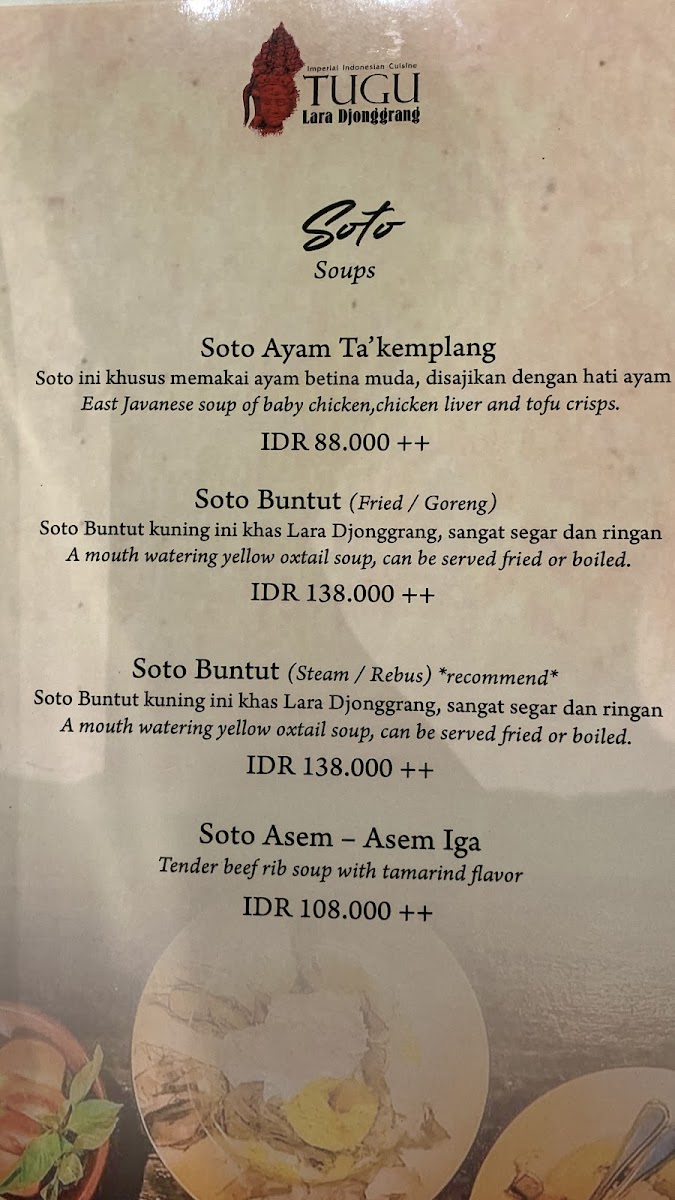 Menu Lara Djonggrang-1