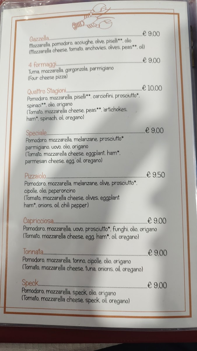 Menu L'aragosta Pizzeria-1