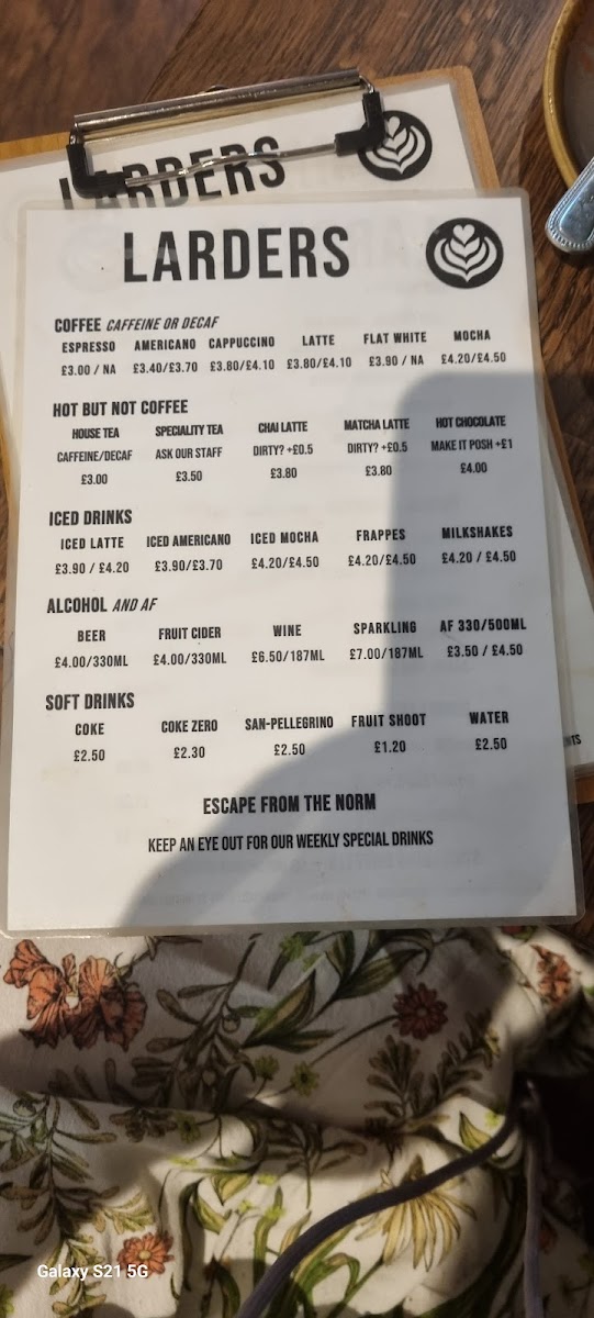 Menu Larders Coffee Bar-2