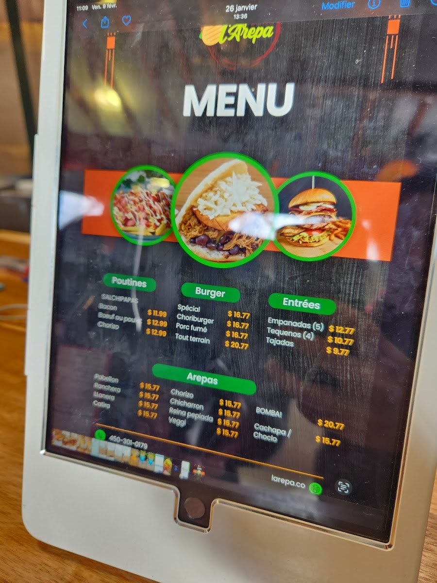 Menu L'arepa Express-1