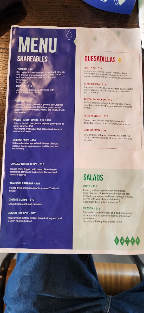 Menu Larks Entertainment At West Bottoms-10