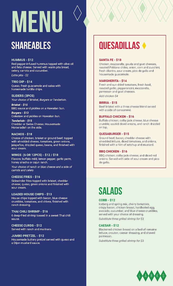 Menu Larks Entertainment At West Bottoms-3