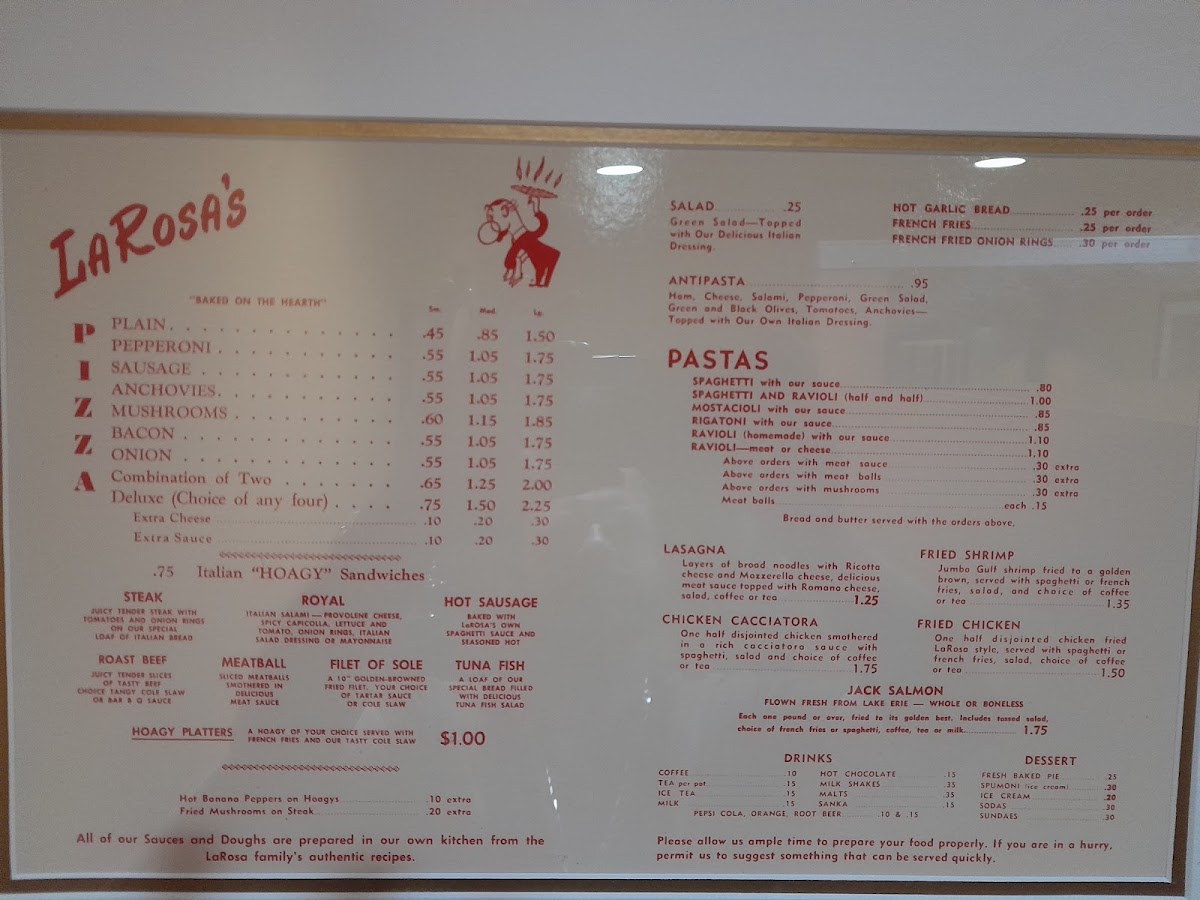 Menu Larosa's Pizza Middletown-1