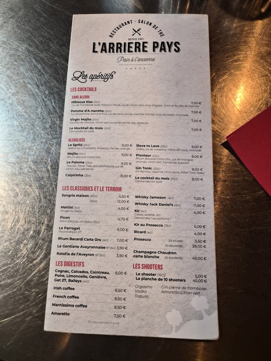 Menu L'arrière Pays-3