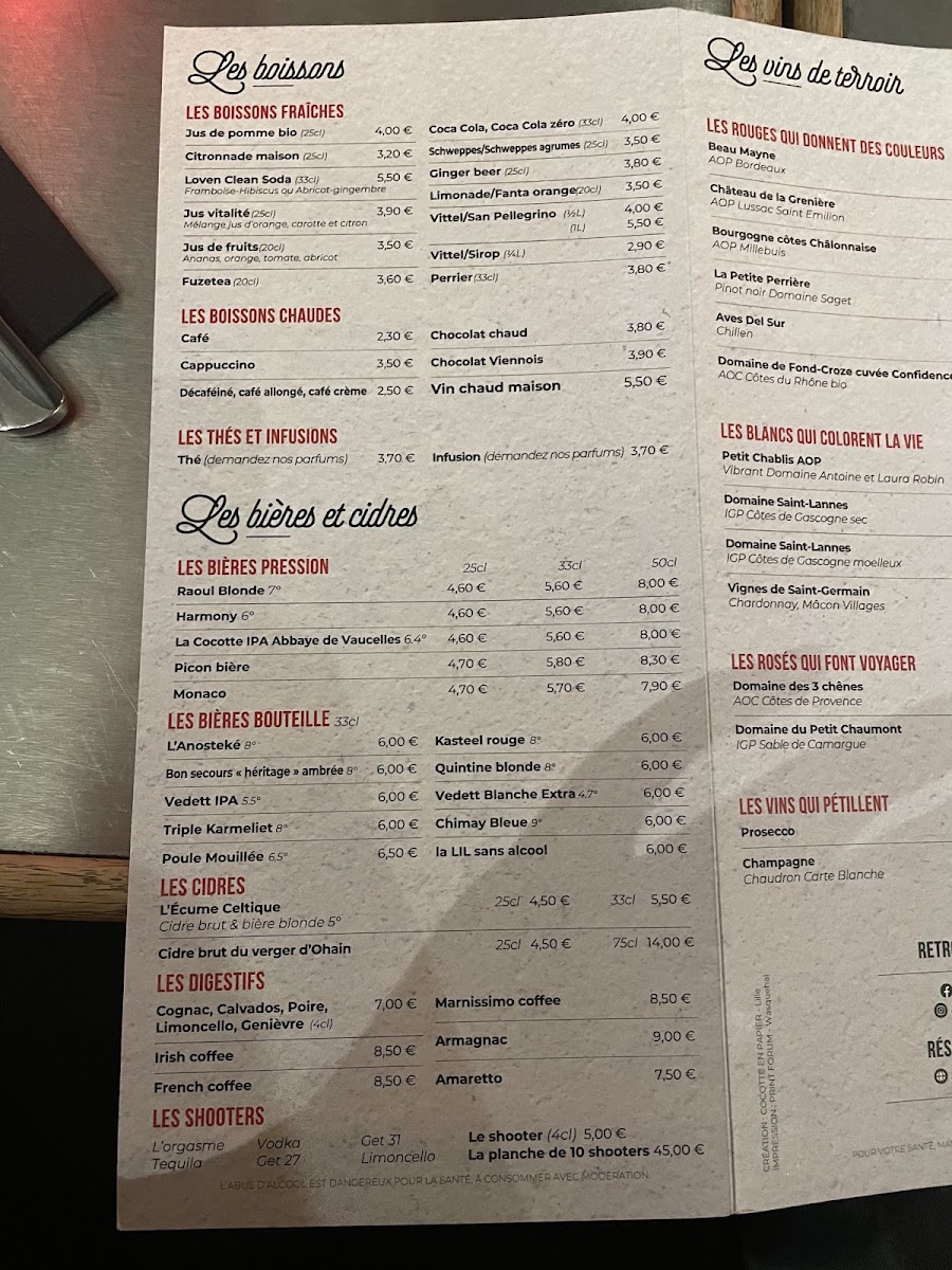 Menu L'arrière Pays-4