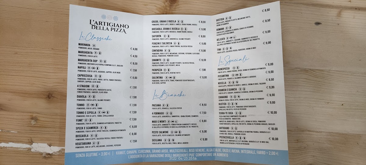 Menu L'artigiano Della Pizza-2