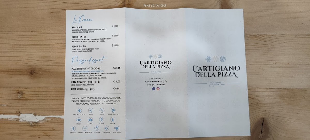 Menu L'artigiano Della Pizza-3