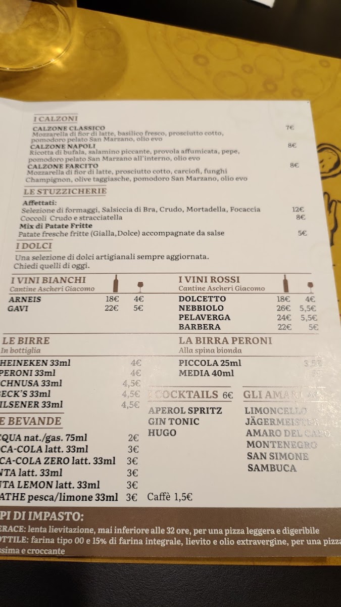 Menu L'artista Pizzeria Bra-1
