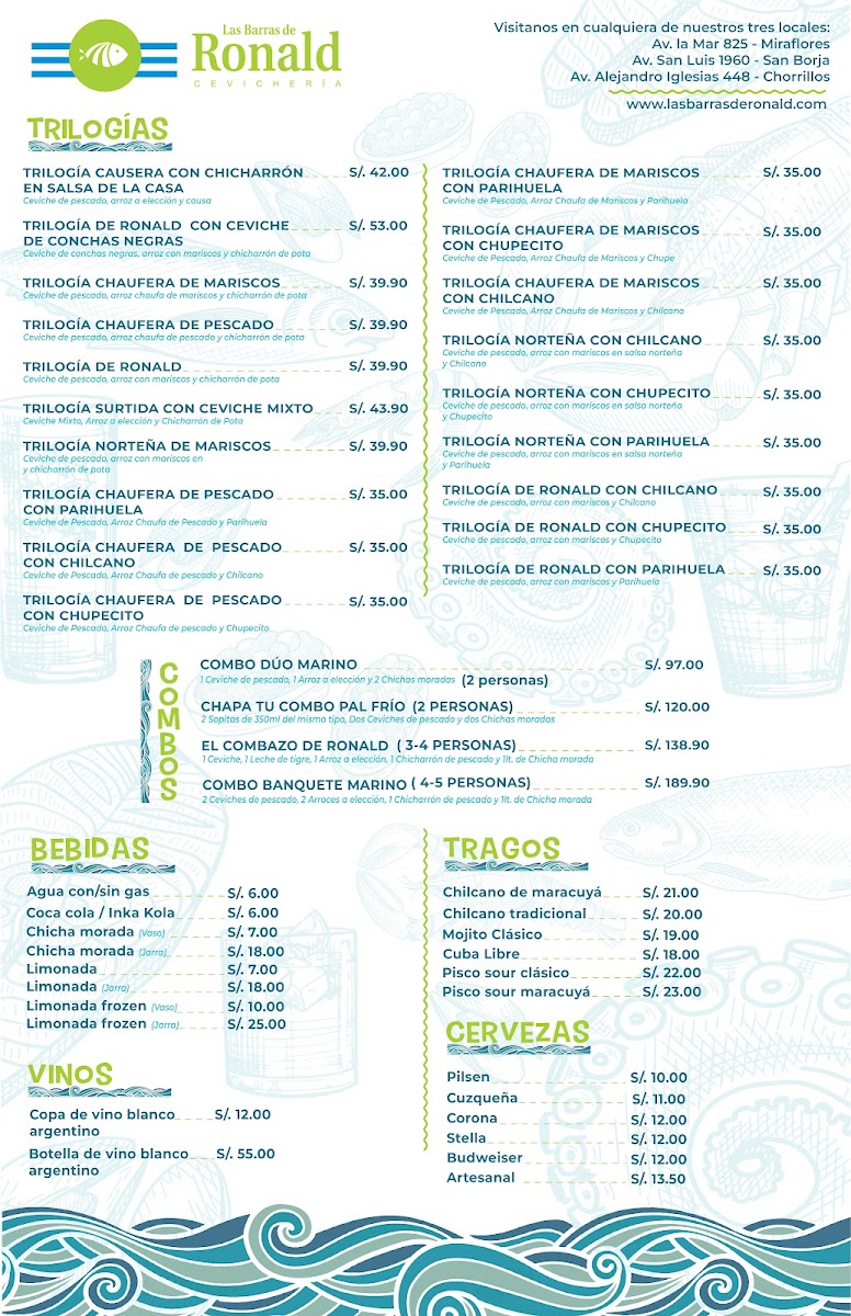 Menu Las Barras De Ronald Cevichería-1