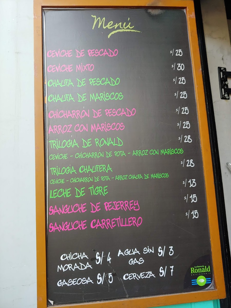 Menu Las Barras De Ronald Cevichería-10