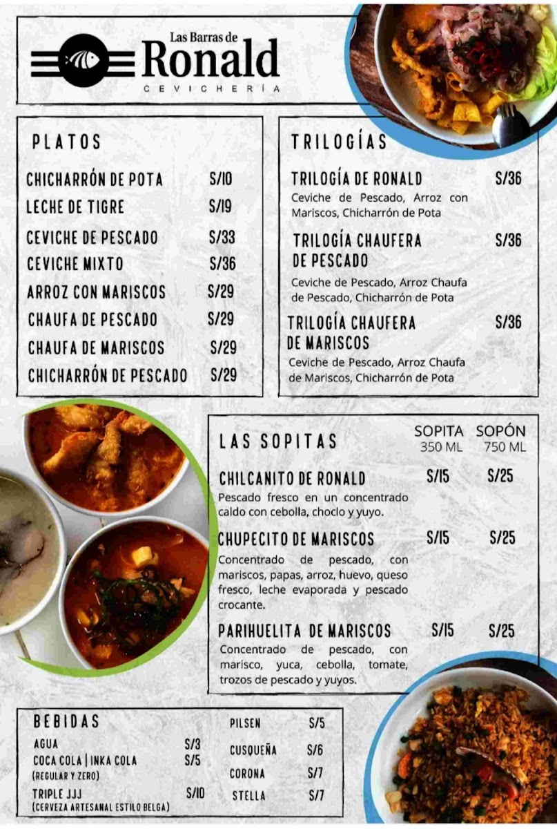 Menu Las Barras De Ronald Cevichería-3