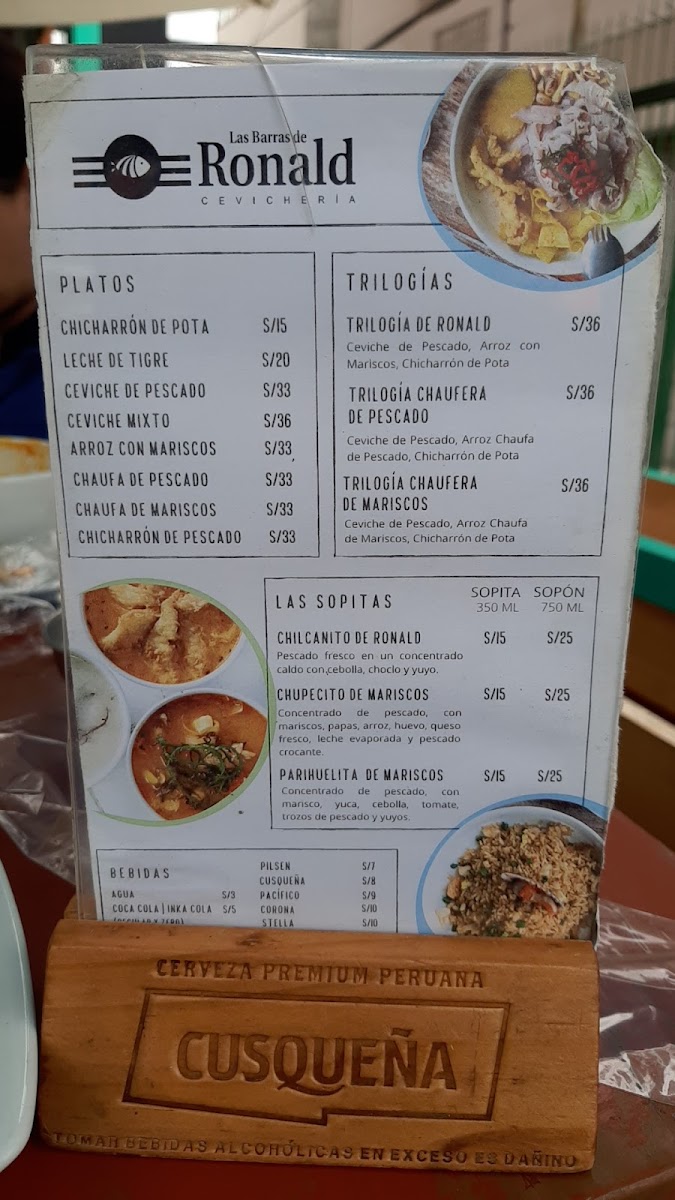 Menu Las Barras De Ronald Cevichería-5