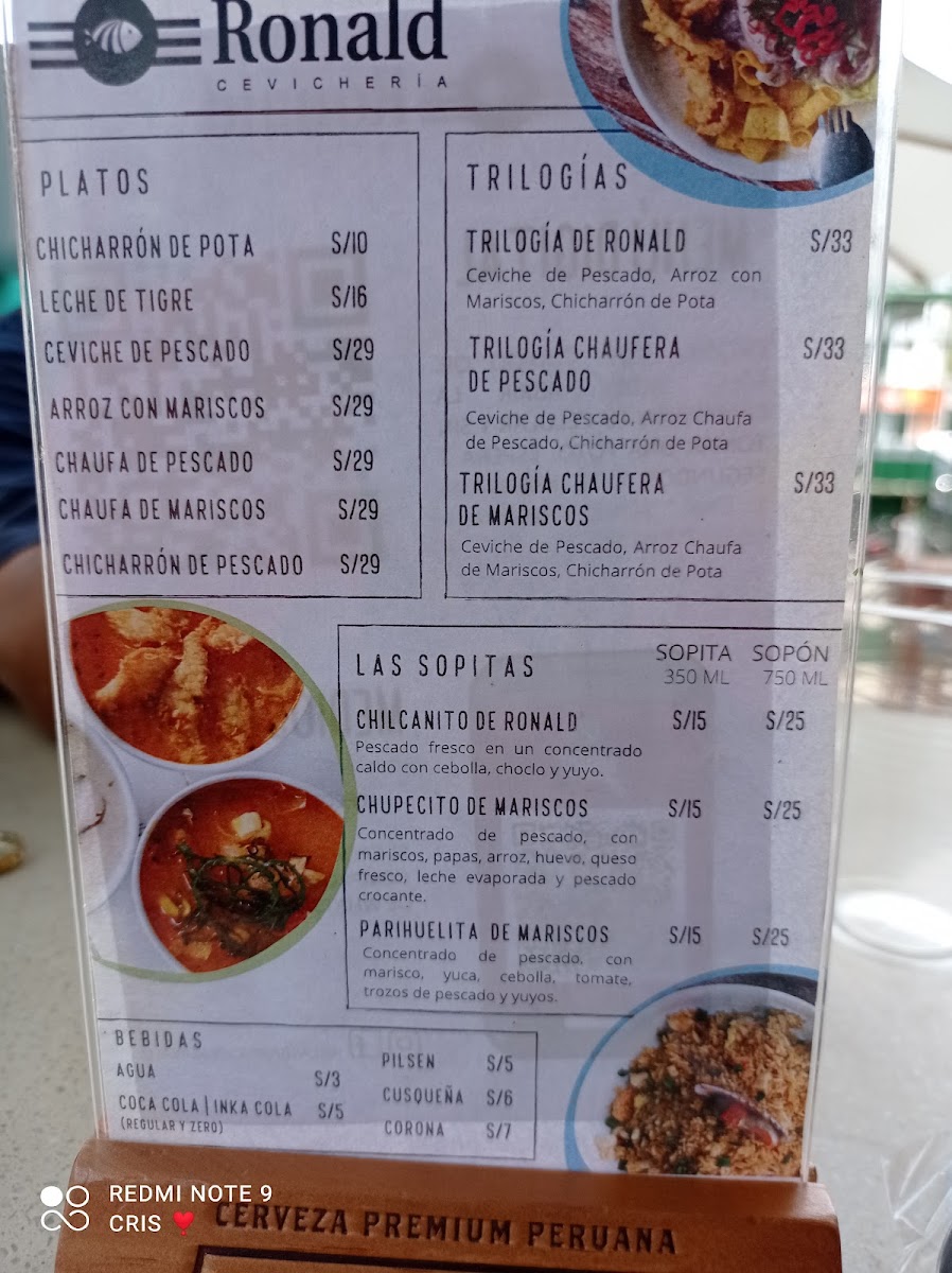 Menu Las Barras De Ronald Cevichería-6