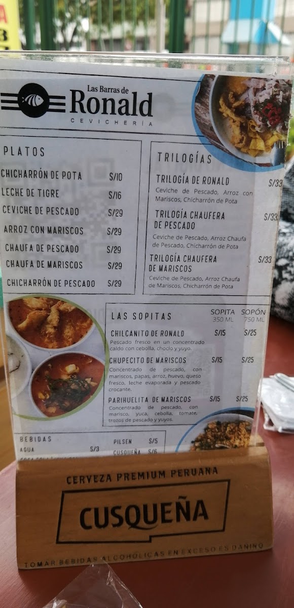 Menu Las Barras De Ronald Cevichería-9