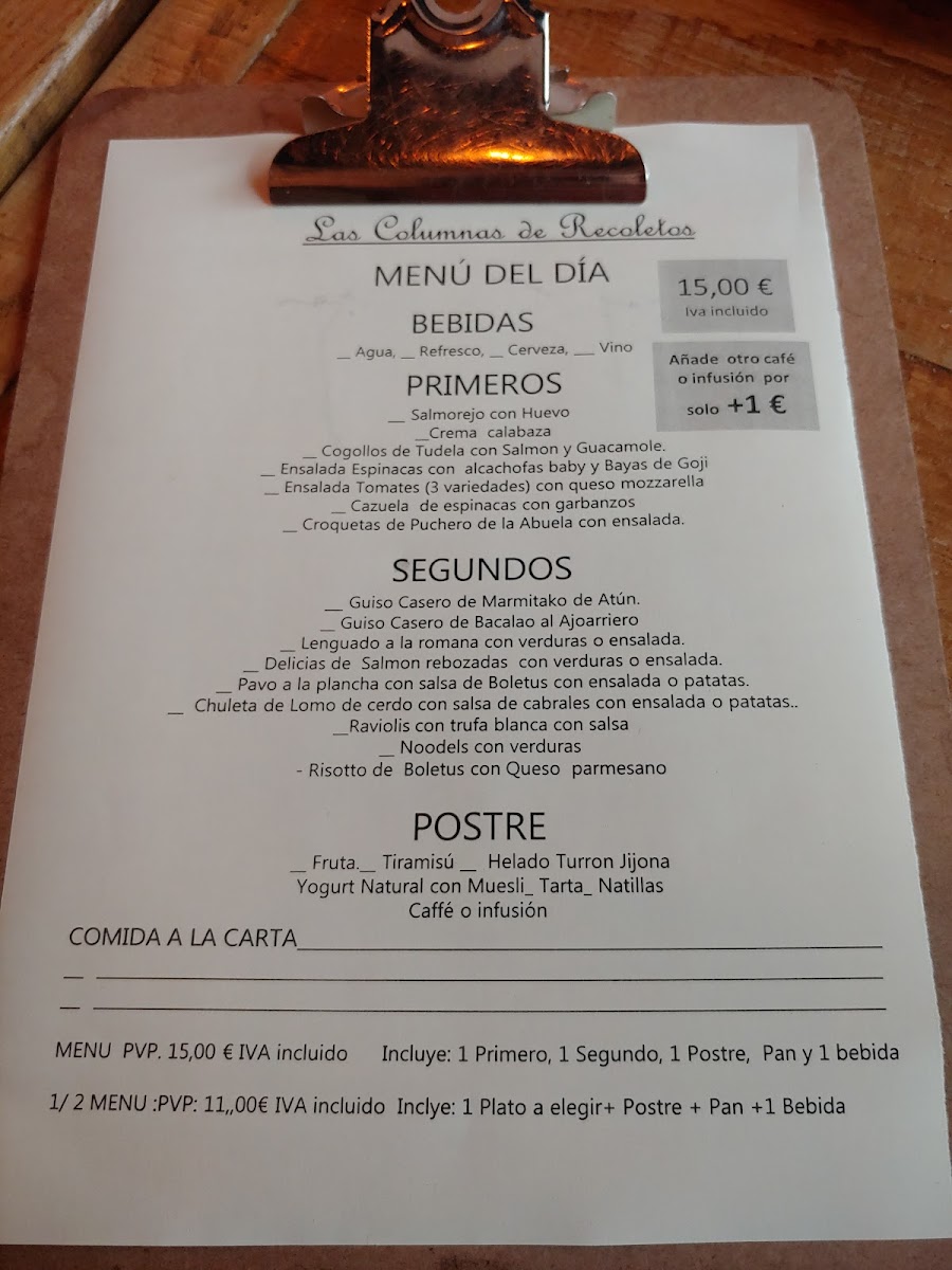 Menu Las Columnas De Recoletos-5
