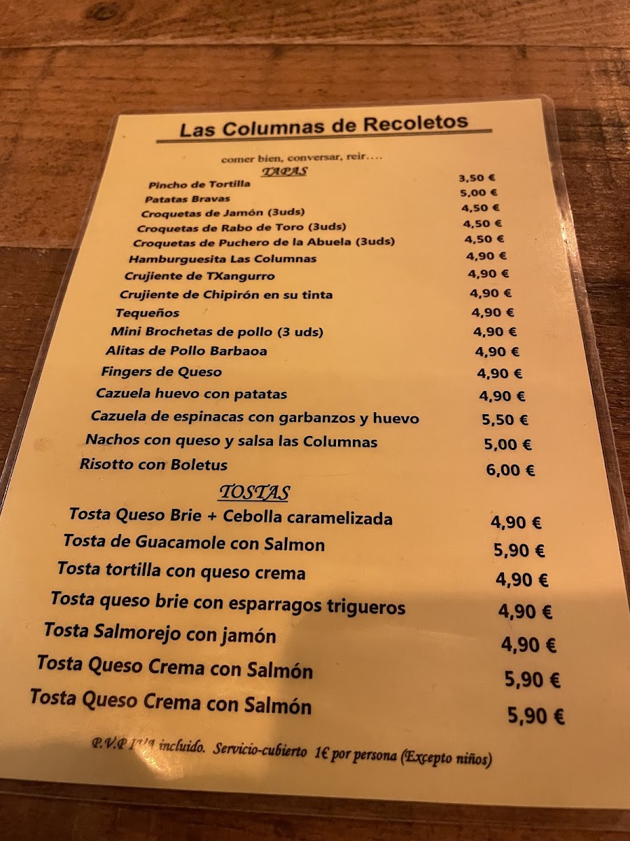 Menu Las Columnas De Recoletos-7