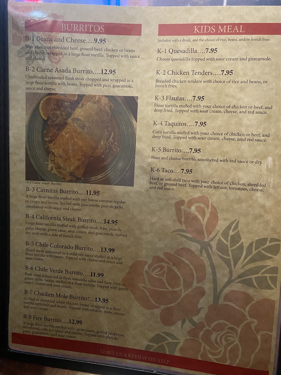 Menu Las Flores Family Mexican Restaurant-10