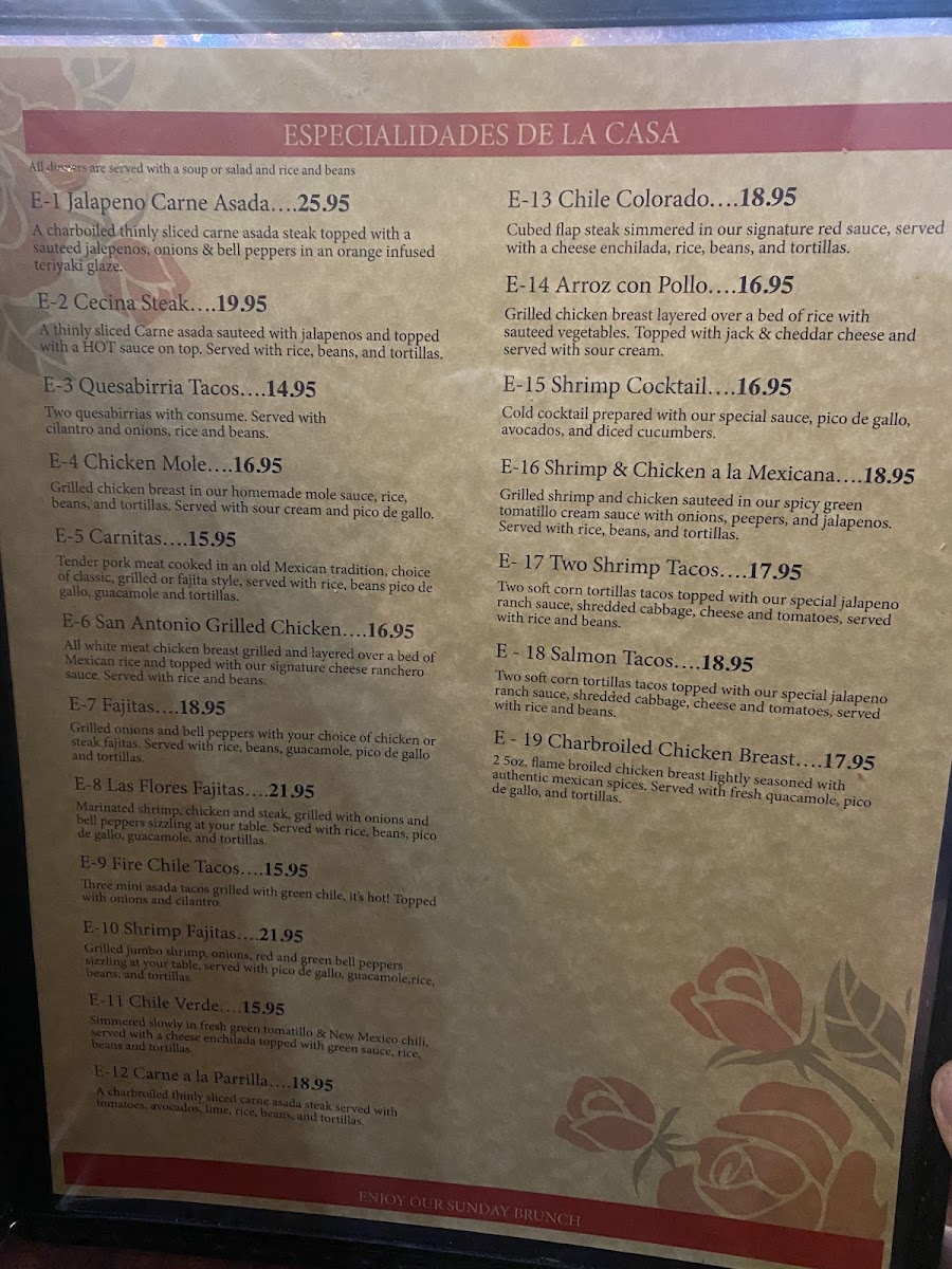 Menu Las Flores Family Mexican Restaurant-4
