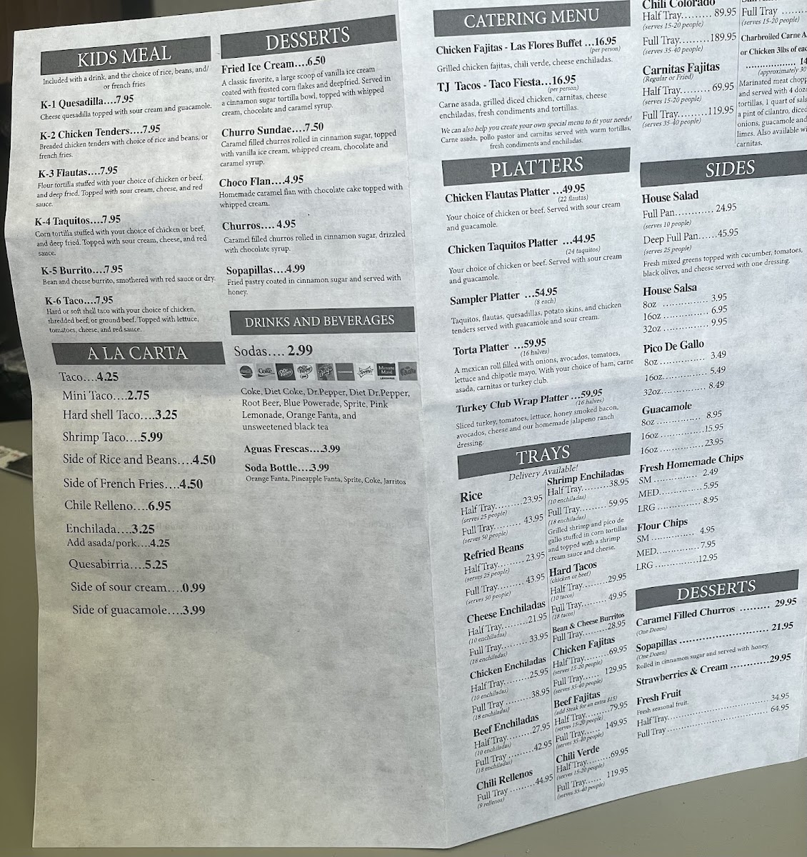 Menu Las Flores Family Mexican Restaurant-8