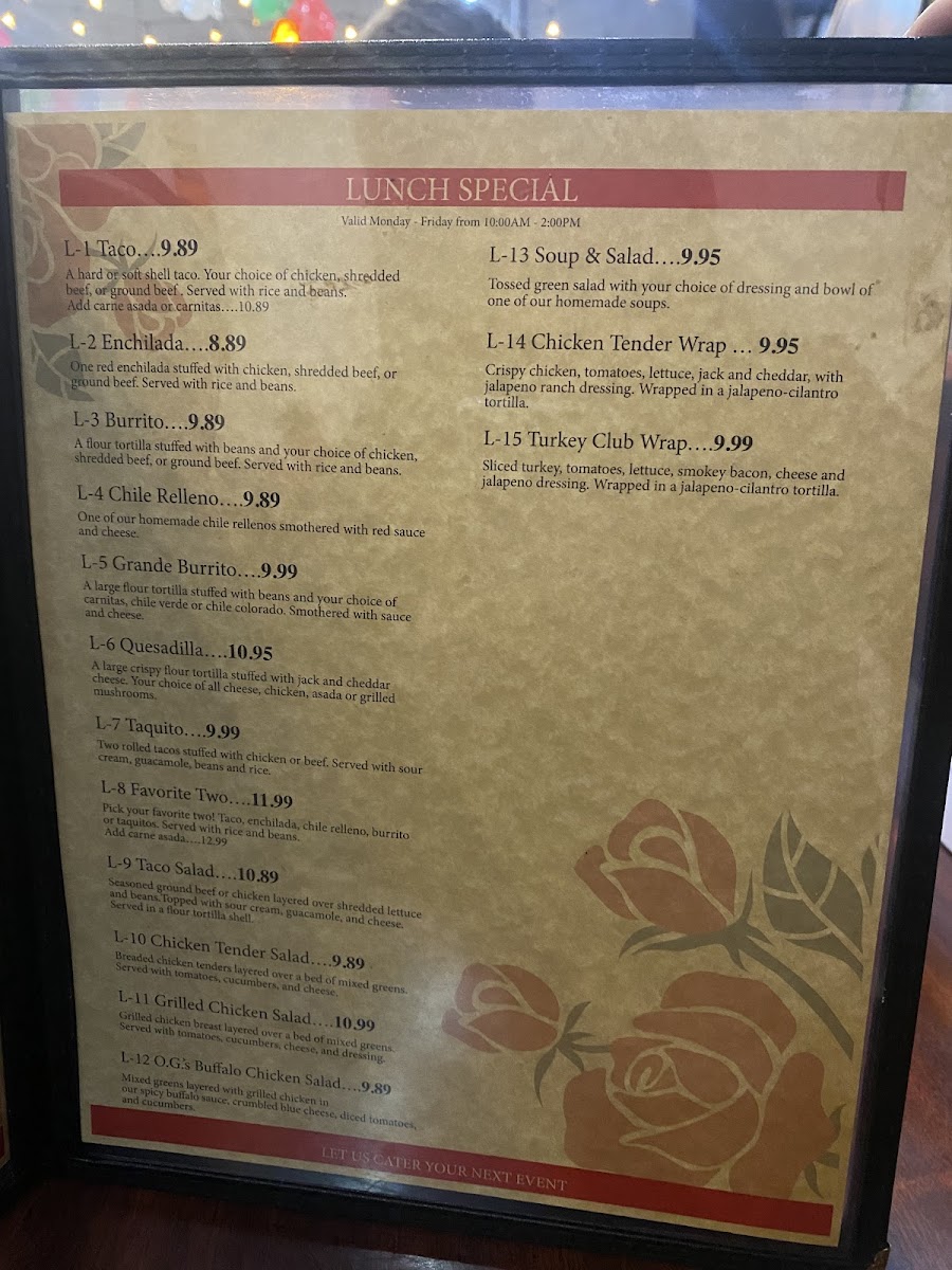 Menu Las Flores Family Mexican Restaurant-9