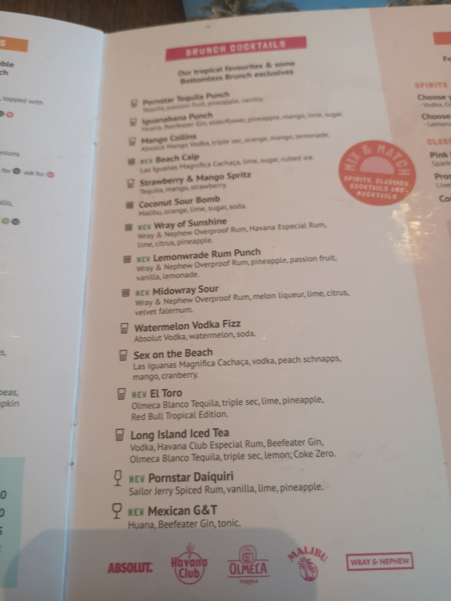 Menu Las Iguanas - Portsmouth - Gunwharf Quays-10