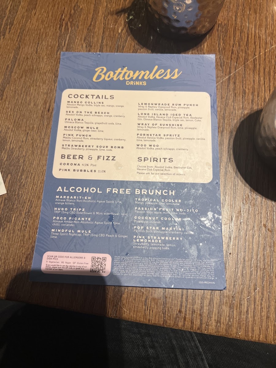 Menu Las Iguanas - Portsmouth - Gunwharf Quays-2