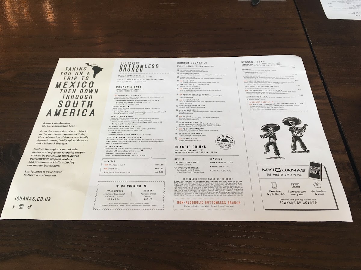 Menu Las Iguanas - Portsmouth - Gunwharf Quays-4