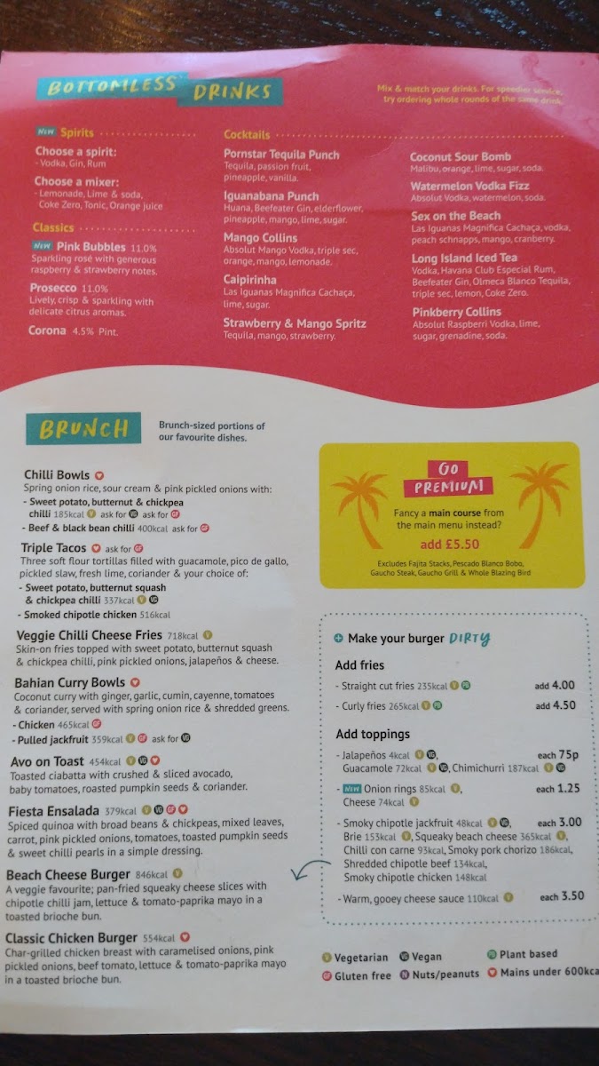 Menu Las Iguanas - Portsmouth - Gunwharf Quays-5