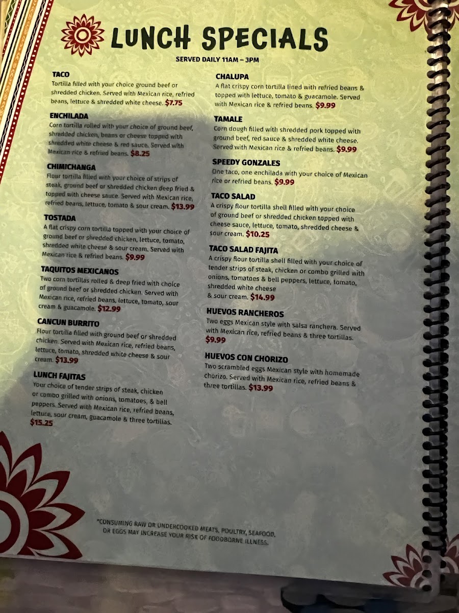 Menu Las Margaritas Mexican Restaurant Of Cottage Grove-5