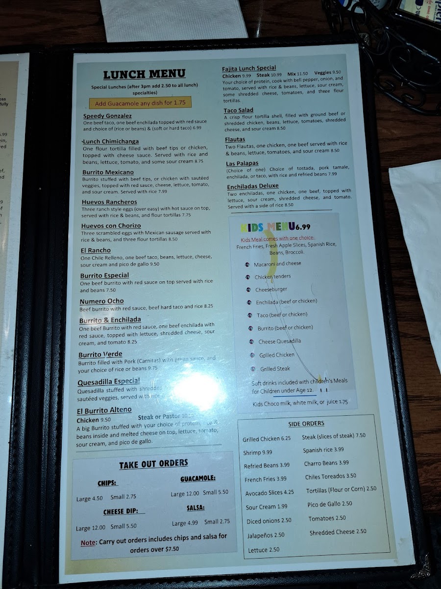 Menu Las Palapas Mexican Restaurant-7