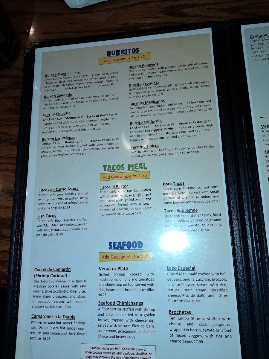 Menu Las Palapas Mexican Restaurant-9
