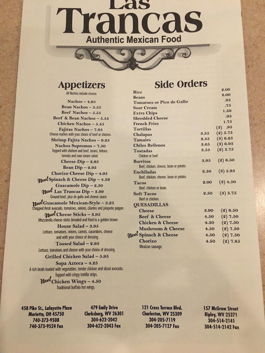 Menu Las Trancas Mexican Restaurant - Ripley-8