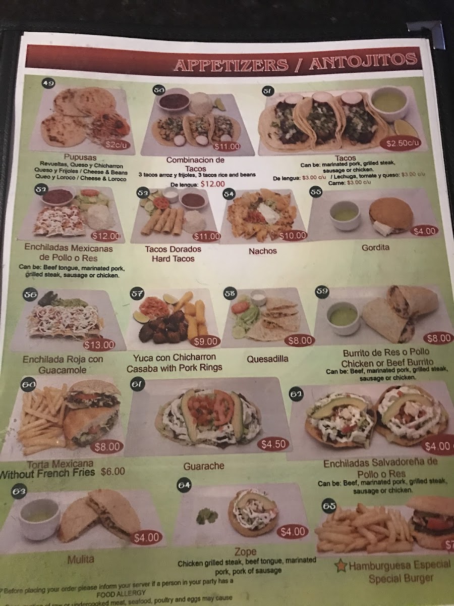 Menu Las Vegas Restaurant & Bar-1