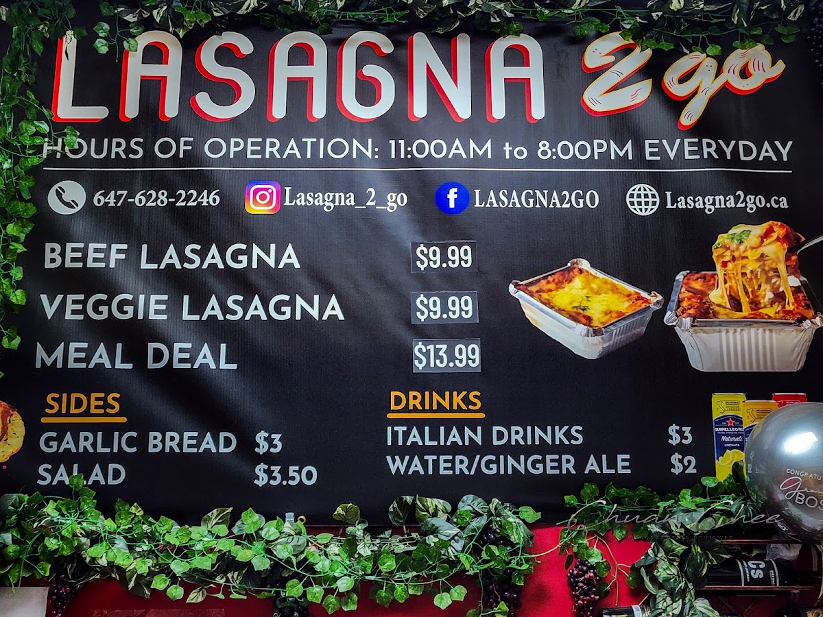 Menu Lasagna 2 Go (North York)-2
