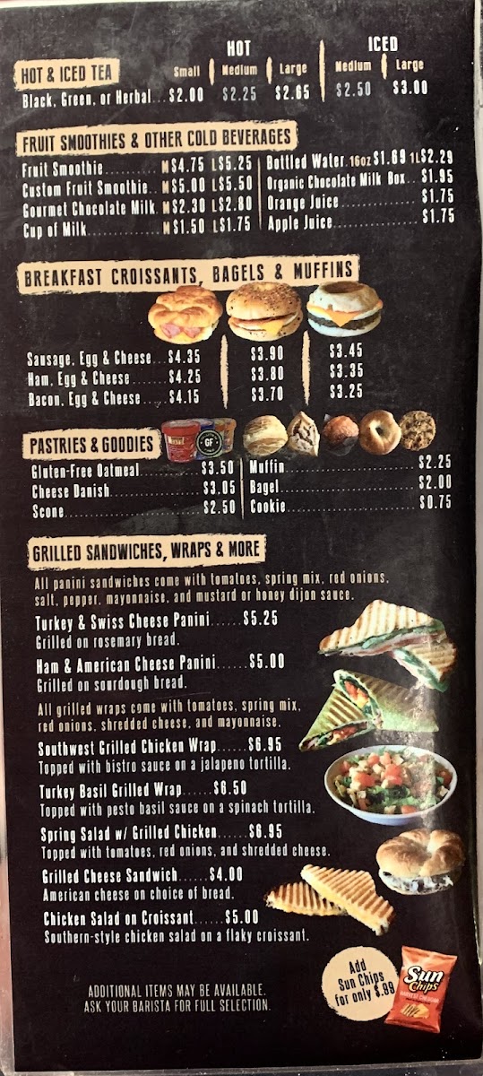 Menu Lasaters Coffee & Tea-1