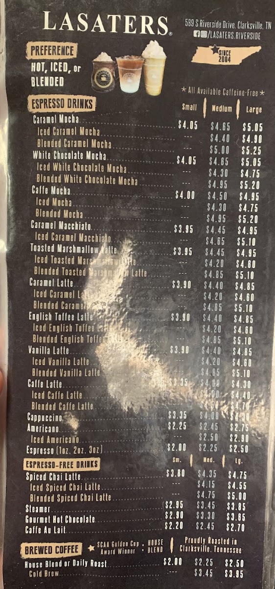 Menu Lasaters Coffee & Tea-2