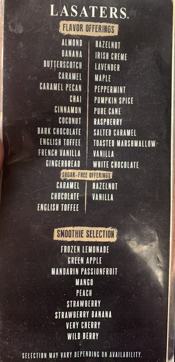 Menu Lasaters Coffee & Tea-3
