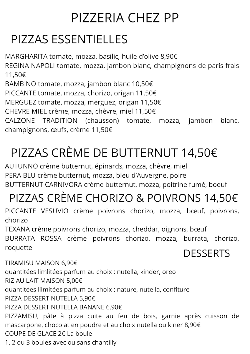 Menu L'atelier À Pizza Chez Pp-2
