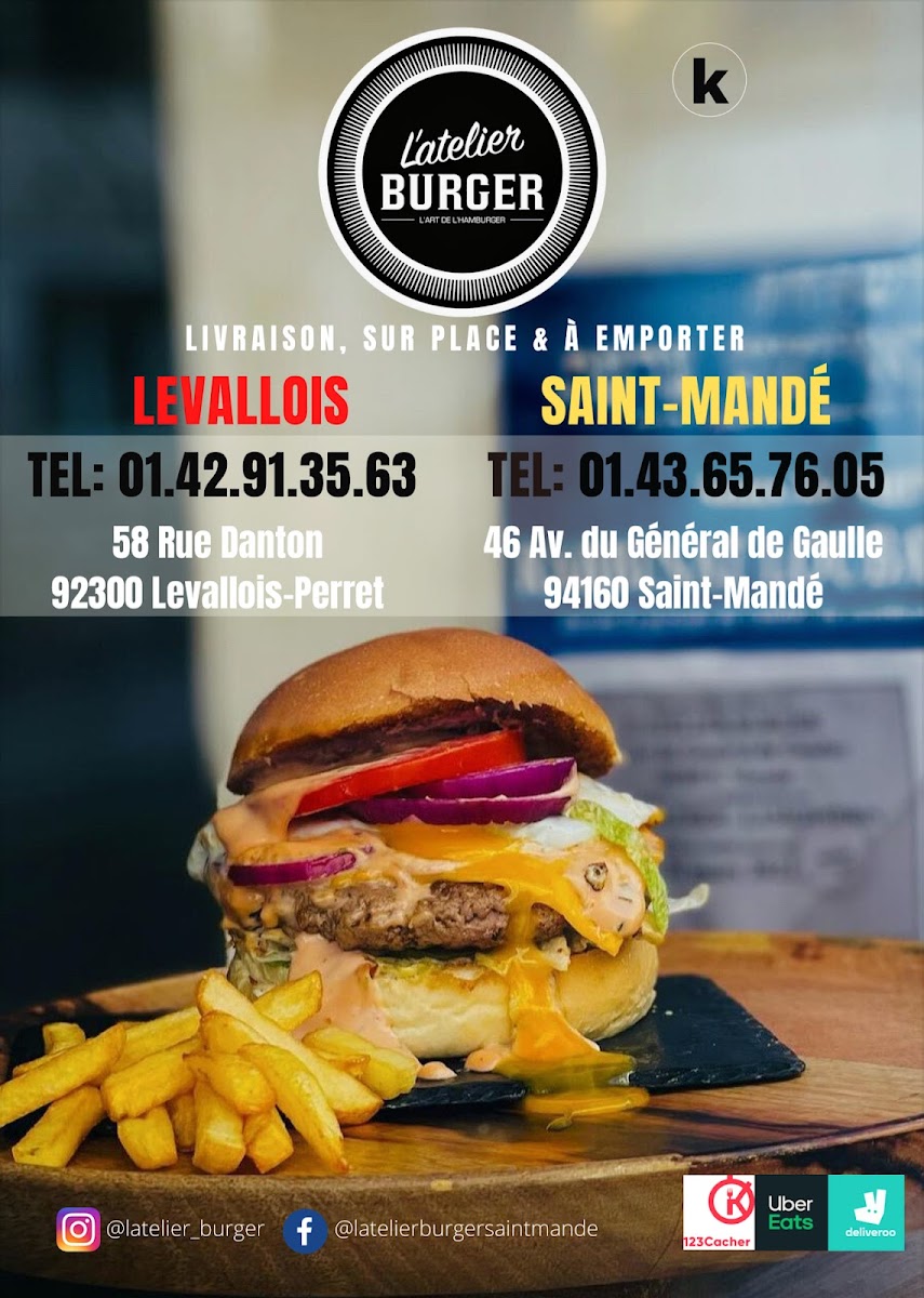 Menu L’Atelier Burger - Levallois-1