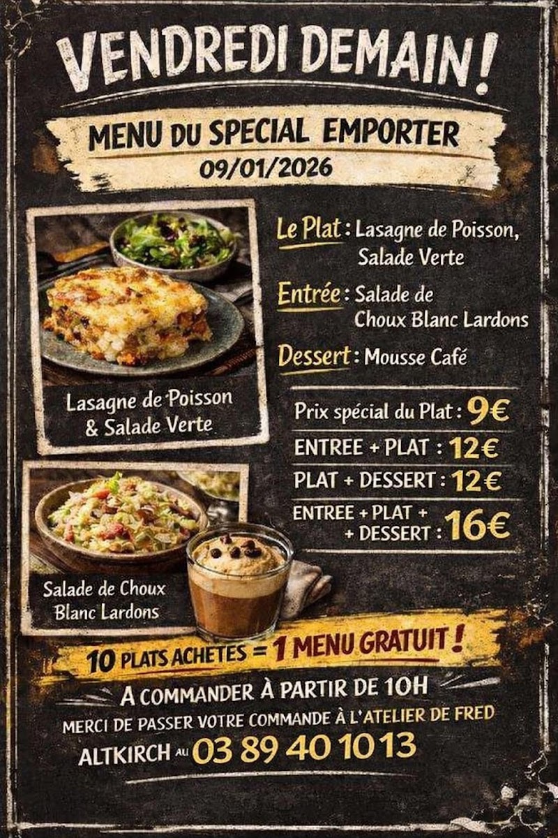 Menu L'atelier De Fred Altkirch-1