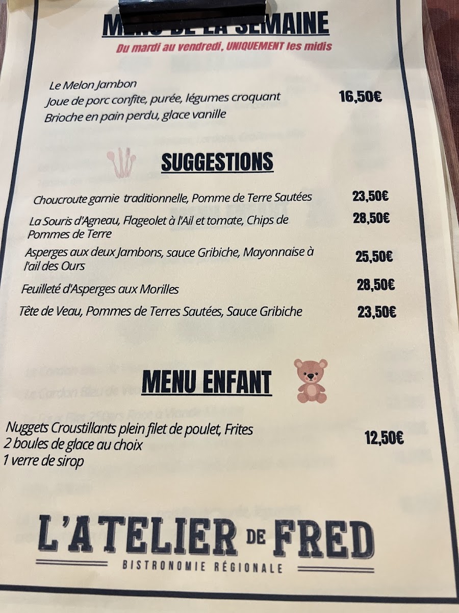 Menu L'atelier De Fred Altkirch-2