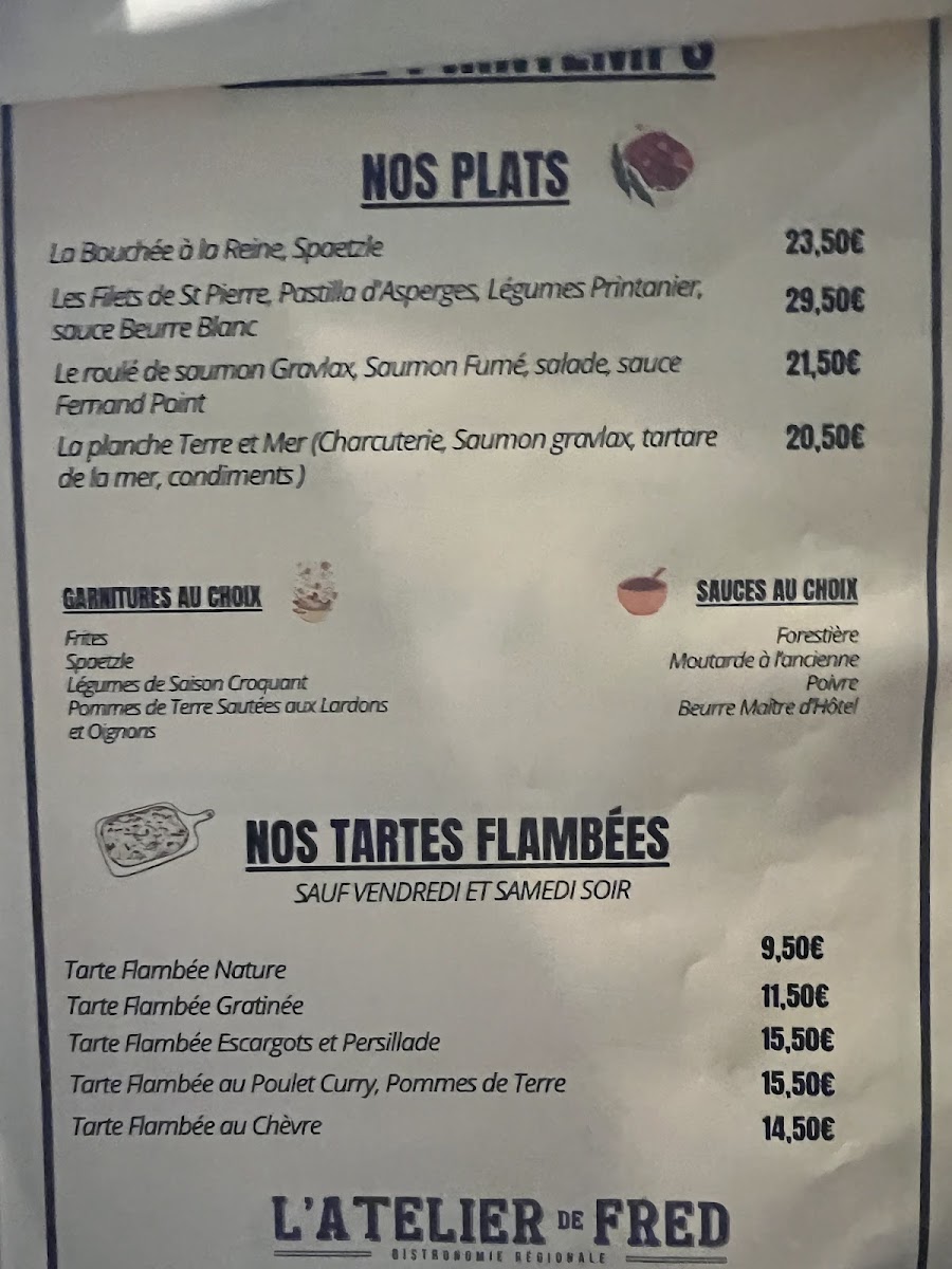 Menu L'atelier De Fred Altkirch-3