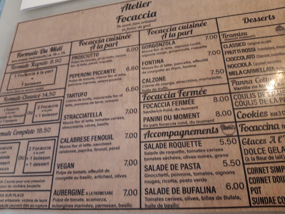 Menu L’Atelier Focaccia-5