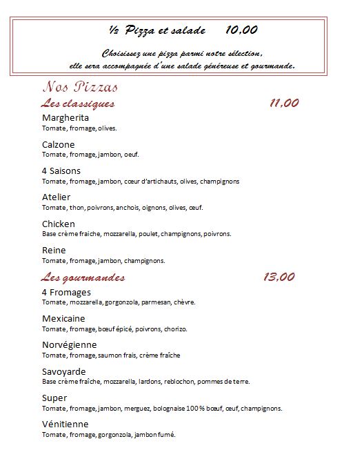 Menu L'atelier-9