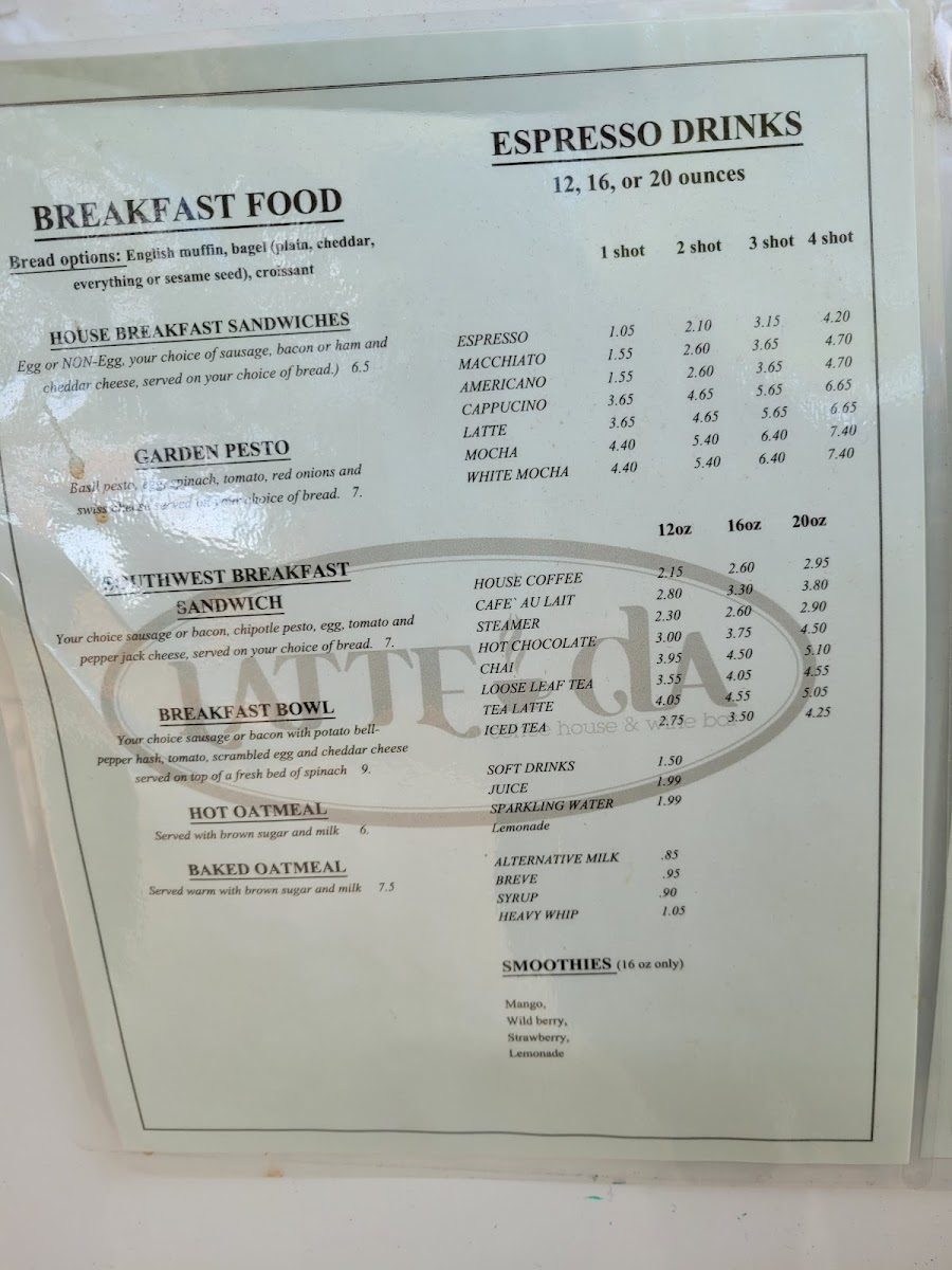 Menu Latte Da Coffeehouse & Wine Bar-2