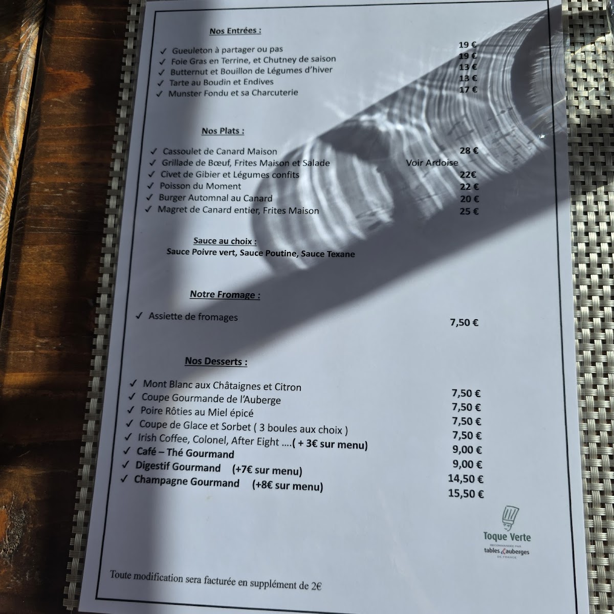 Menu L'auberge De L'hers - Mazères-6