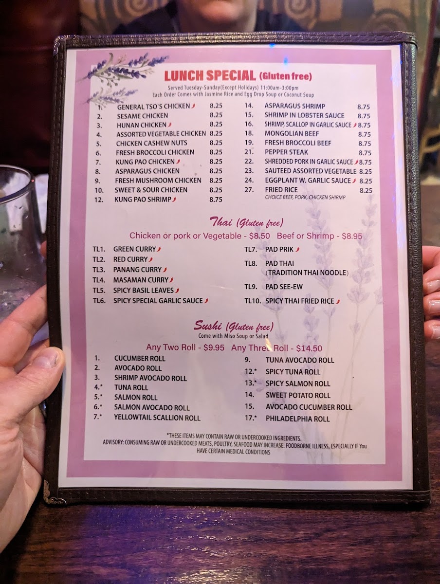 Menu Lavender Asian Bistro-1