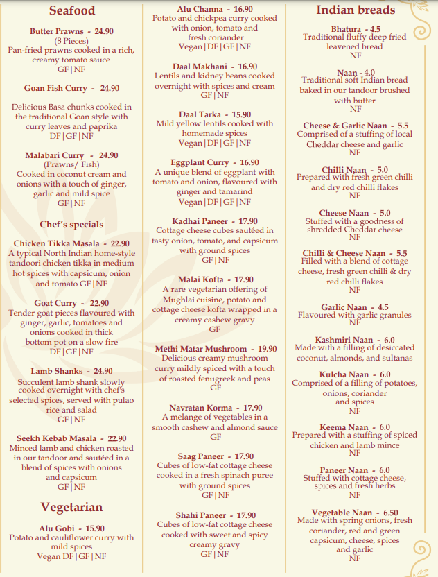 Menu Laxmi's Tandoori Indian Restaurant-3