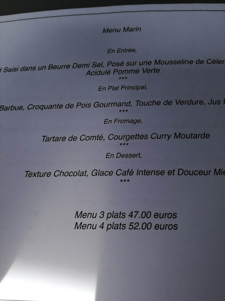 Menu L'azimut La Trinité Sur Mer-4